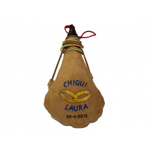 BOTA DE VINO BORDADA PERSONALIZADA RECTA0.5 litros Burdeos