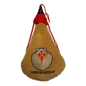 BOTA DE VINO BORDADA CONCHA1 litro Burdeos