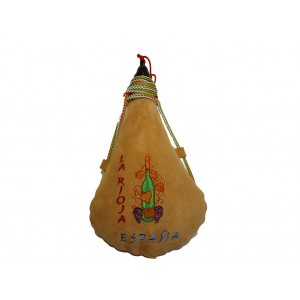  BOTA DE VINO BORDADA BOTELLA LA RIOJA1 litro Burdeos