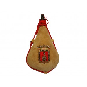 BOTA DE VINO BORDADA ESCUDO CIUDAD DE SORIA1 litro Burdeos