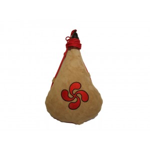 BOTA DE VINO BORDADA LAUBURU ROJO1 litro Burdeos