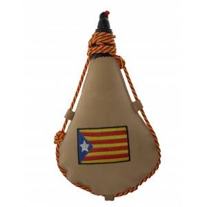 BOTA DE VINO BORDADA BANDERA ESTELADA1 litro Burdeos