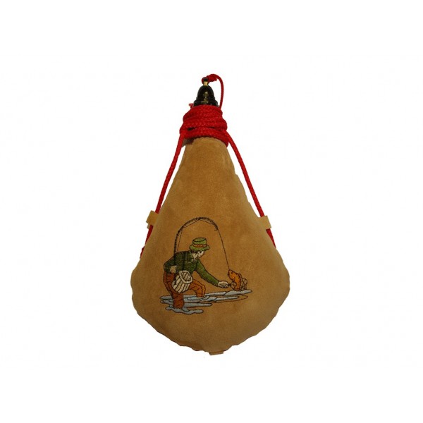 BOTA DE VINO BORDADA PESCADOR1 litro Burdeos