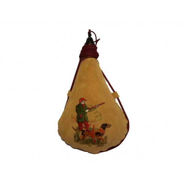  BOTA DE VINO BORDADA CAZADOR1 litro Burdeos
